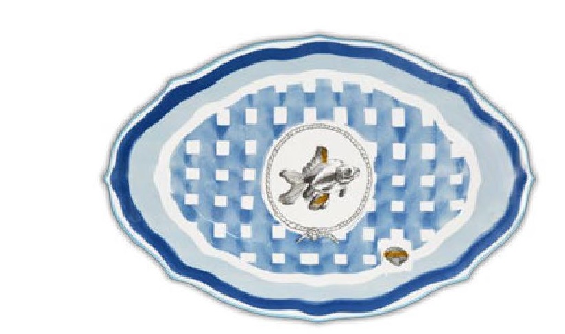 Piatto ovale grande in porcellana - collezione Coastal -  40x26 cm - Baci Milano